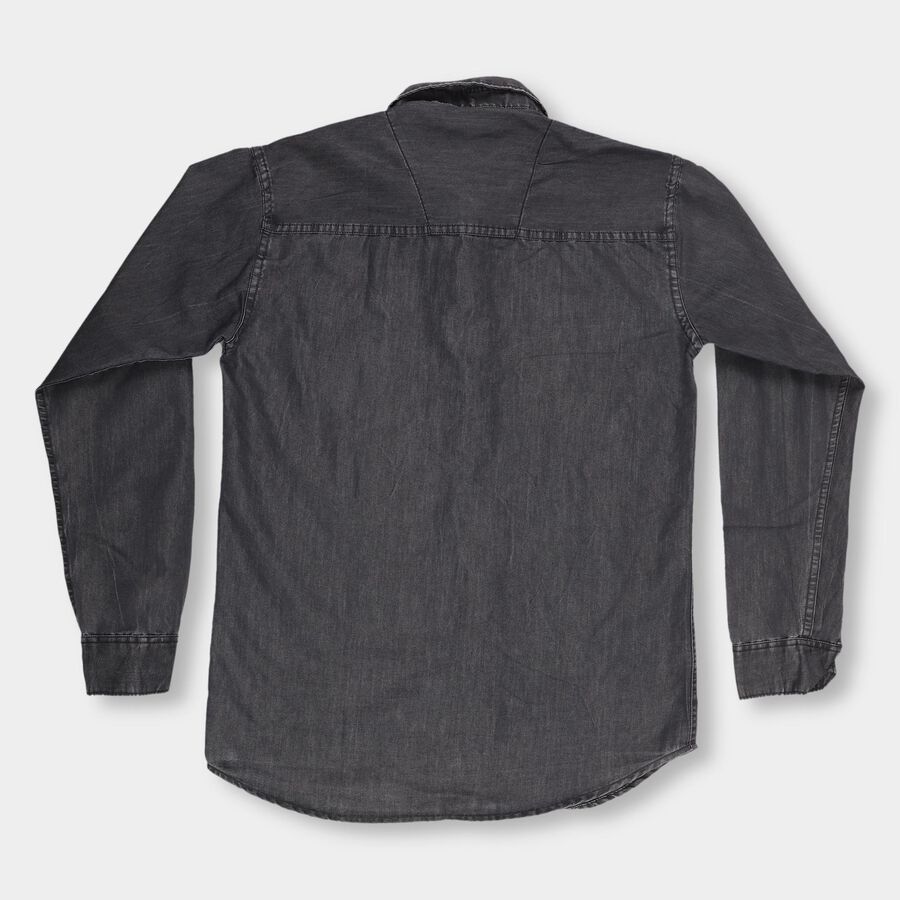 Boys Dusty Charcoal Black Classic Casual Shirt, काला, large image number null
