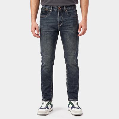 Men's Navy Blue Slim Fit Washed Jeans