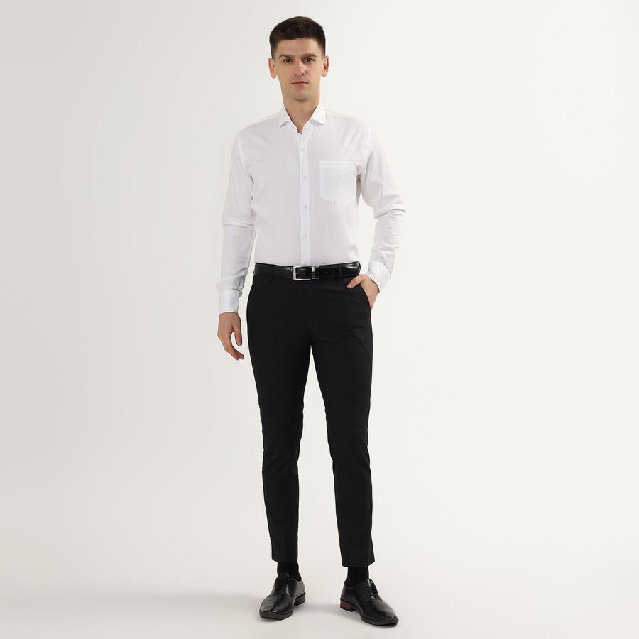Men's 100% Cotton Cut Away Collar Formal Shirt , White, large image number null