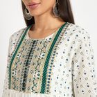 Ladies' 100% Cotton Ethnic Set, Dark Green, small image number null