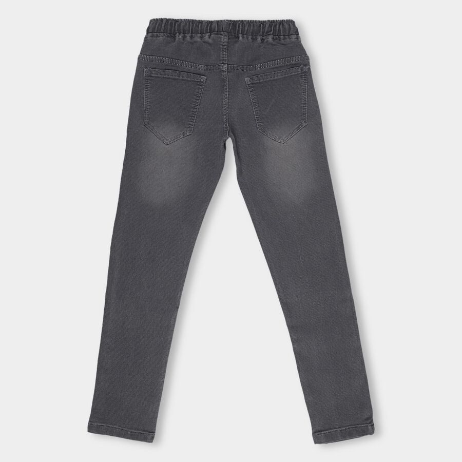 Boys Charcoal Grey Regular Fit Elasticated Jeans, हल्का ग्रे, large image number null