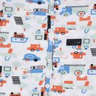 Infants White Cotton V-Neck Printed T-Shirt, सफ़ेद, small