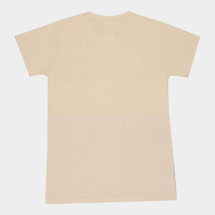 Boys Cotton T-Shirt, गहरा पीला, large image number null