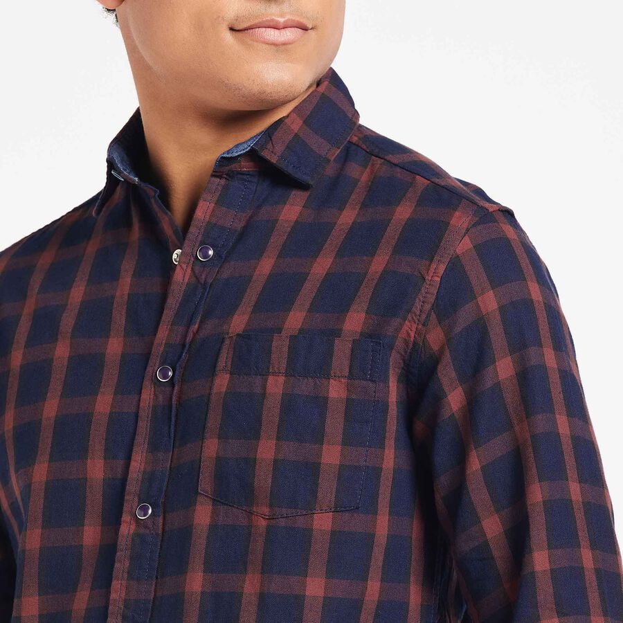 Cotton Checks Casual Shirt, Rust, large image number null