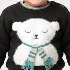 Infants' Black Crew Neck Long Sleeve Pullover, काला, small