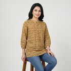 Women's Mustard Mandarin Collar Printed Straight Kurti, Mustard, small