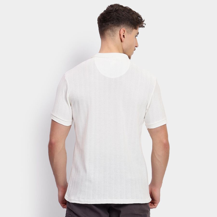 Men's Collared Half Sleeves T-Shirt , Off White, large image number null