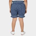 Girls' Blue Regular Fit Heart Print Bloomers, हल्का नीला, small