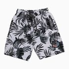 Boys' Muted Charcoal Gray Regular Fit Bermuda Shorts, सफ़ेद, small