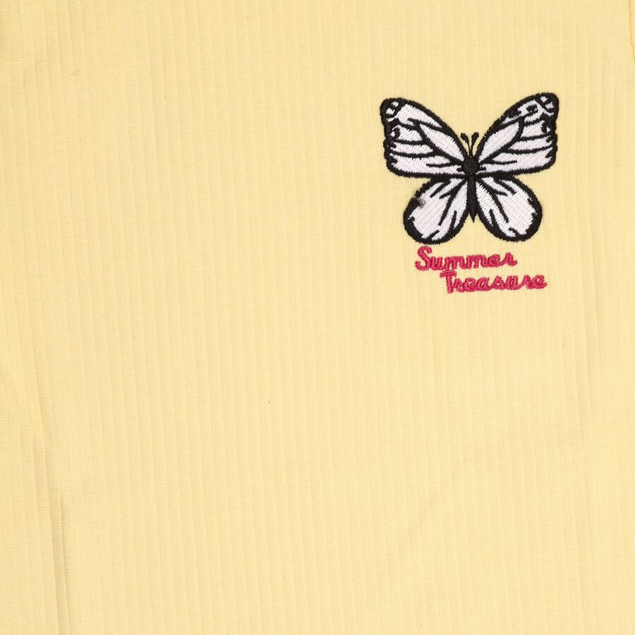 Girls' 100% Cotton T-Shirt, पीला, large image number null