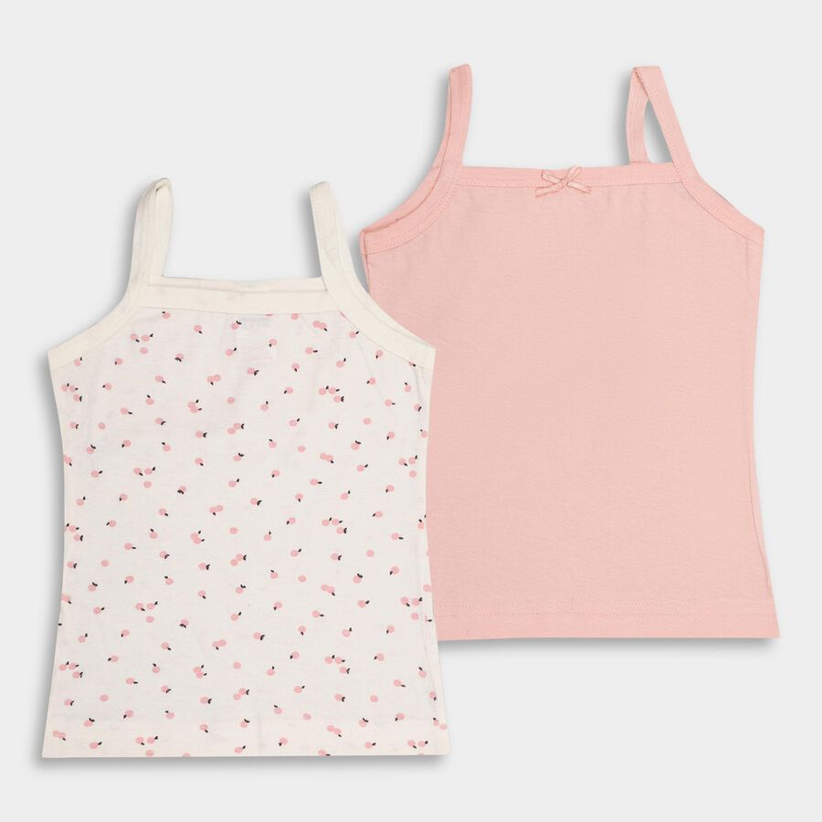 Girls' 100% Cotton Vest, पीच, large image number null
