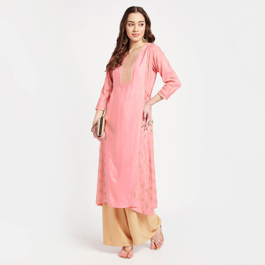 Embroidered Kurta, Light Pink, large image number null
