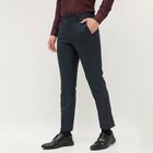 Men's Jet Blue Slim Fit Formal Trousers, Dark Blue, small
