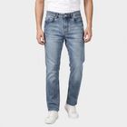 Men's Light Blue Slim Fit Washed Jeans, Light Blue, small