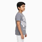 Boys Light Grey Round Neck Casual T-Shirt, Light Grey, small image number null