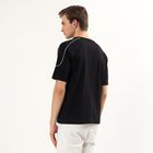 Men's Black Cotton Round Neck Numeric Printed T-Shirt, Black, small