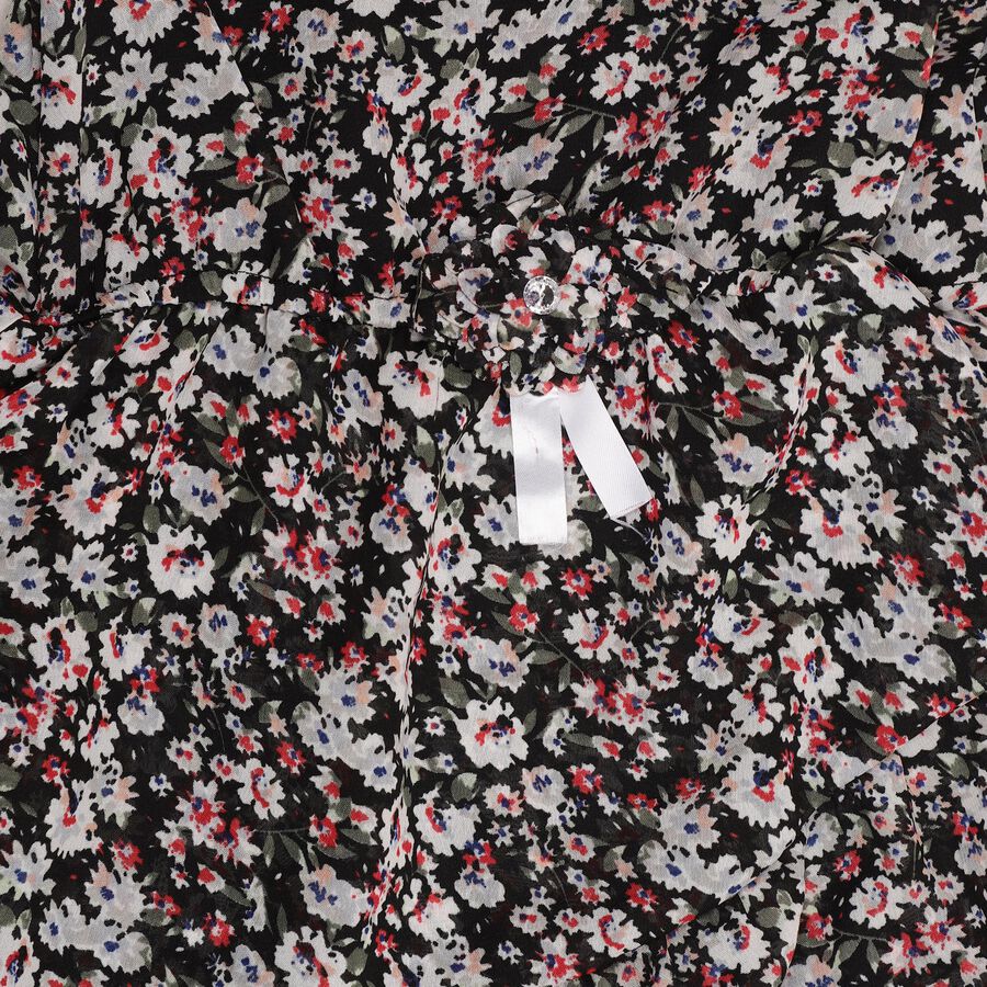 Girls' Frock, काला, large