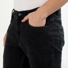 Men's Jet Black Slim Fit Jeans, गहरा ग्रे, small image number null
