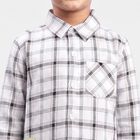 Boys White Cotton Casual Shirt, White, small