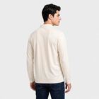 Men's White Crew Neck T-Shirt, Off White, small