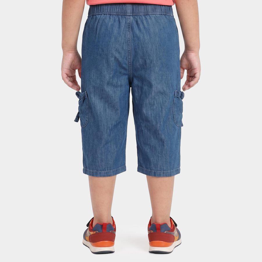 Girls' Light Blue Relaxed Fit Cargo Jeans, हल्का नीला, large