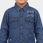 Boys' Light Blue Long Sleeve Collared Utility Shirt, हल्का नीला, small