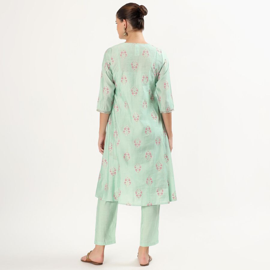 Women's Light Mint Green Embroidered Ethnic Set, Light Green, large image number null