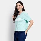 Ladies' 100% Cotton Crop  Top, हल्का हरा, small image number null