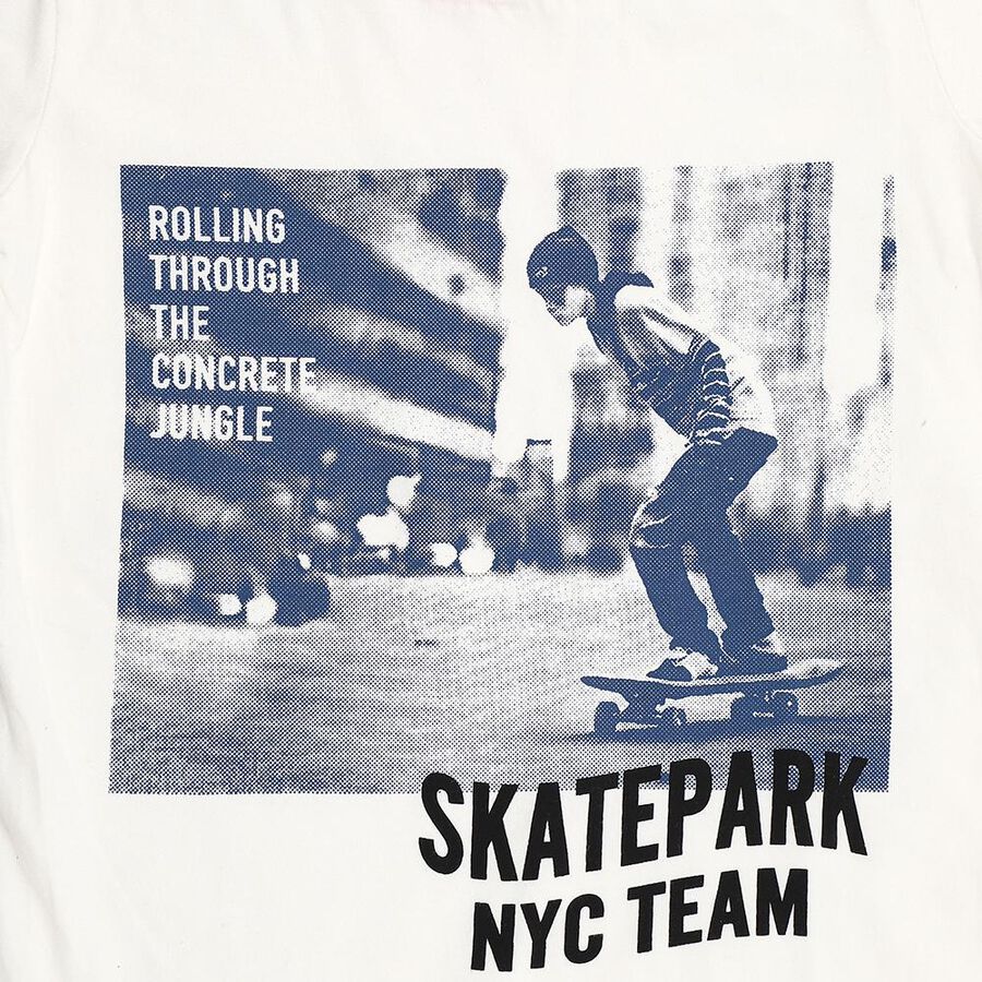 Boys White Cotton Crew Neck Casual T-Shirt, Off White, large image number null