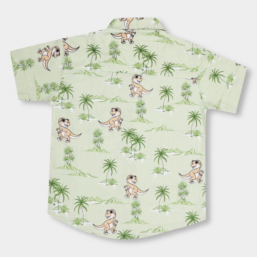 Boys' 100% Cotton Casual Shirt, हल्का हरा, large image number null