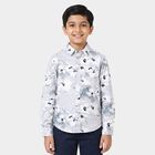 Boys Off White Cotton Floral Shirt, ऑफ व्हाइट, small