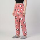 Women's Pink Straight Fit Heart Printed Pyjama, गुलाबी, small