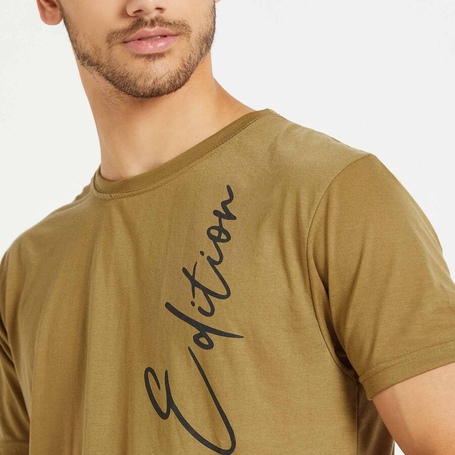 Round Neck T-Shirt, Olive, large image number null