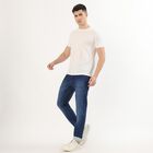 Men's Deep Indigo Blue Slim Fit Jeans, मध्यम नीला, small image number null