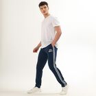 Men's Deep Midnight Navy Slim Fit Track Pants, Teal Blue, small image number null