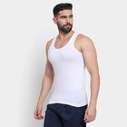 Men's 100% Cotton Vest , White, small