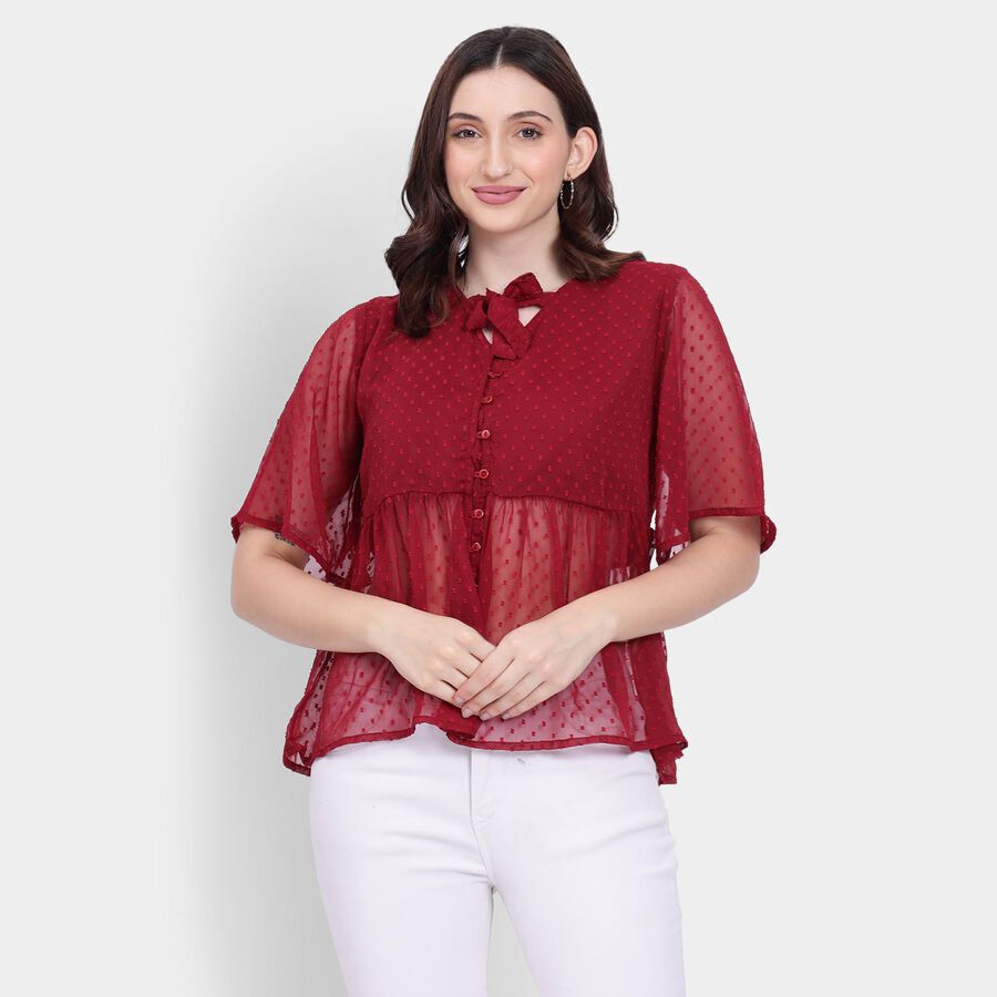 Ladies' Shirt , वाइन, large image number null