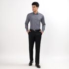 Men's Slim Fit Formal Trousers, काला, small image number null