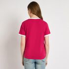 Ladies' Round Neck T-Shirt , रानी (फ्यूशिया), small