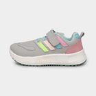 Girls Muted Sage Grey Velcro Casual Sneakers, Green, small image number null