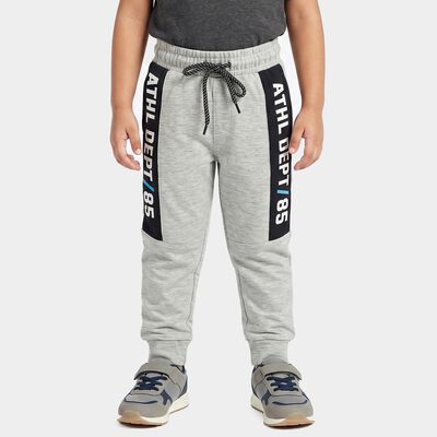 Boys Grey Jogger Typography Printed Pyjama