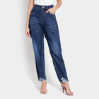 Washed High Rise Jeans, Dark Blue, small image number null