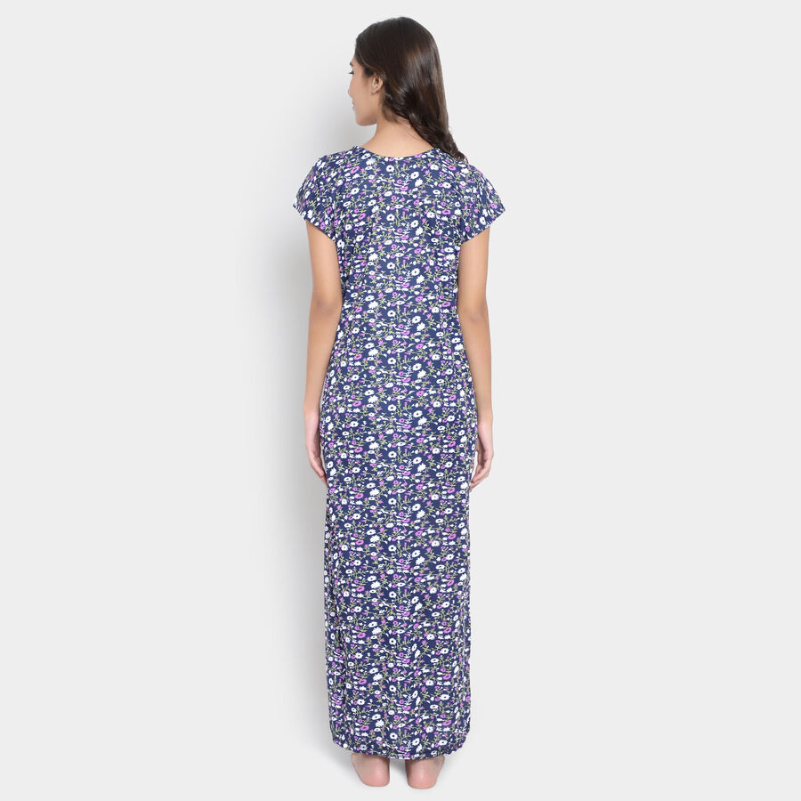 Printed Nighty, Navy Blue, large image number null