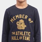 Boys Navy Blue Round Neck Regular Boys T-Shirt, नेवी ब्लू, small