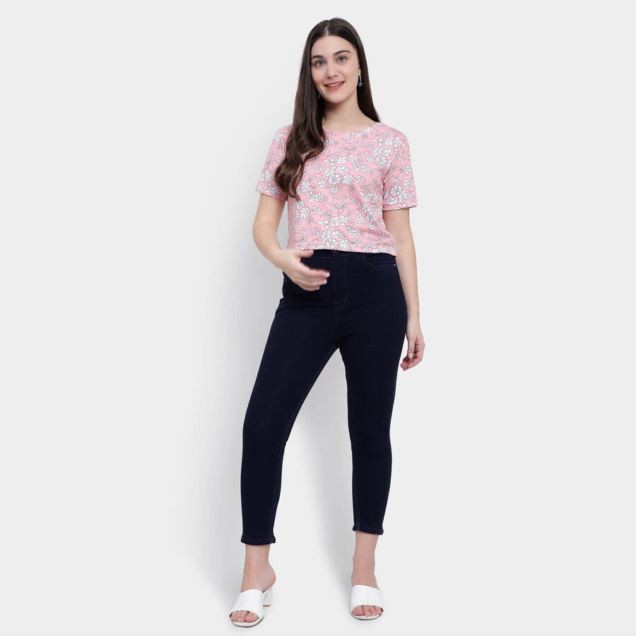 Round Neck T-Shirt, Pink, large image number null