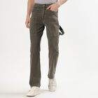 Men's Muted Olive Skinny Fit Utility Style Jeans, Olive, small image number null