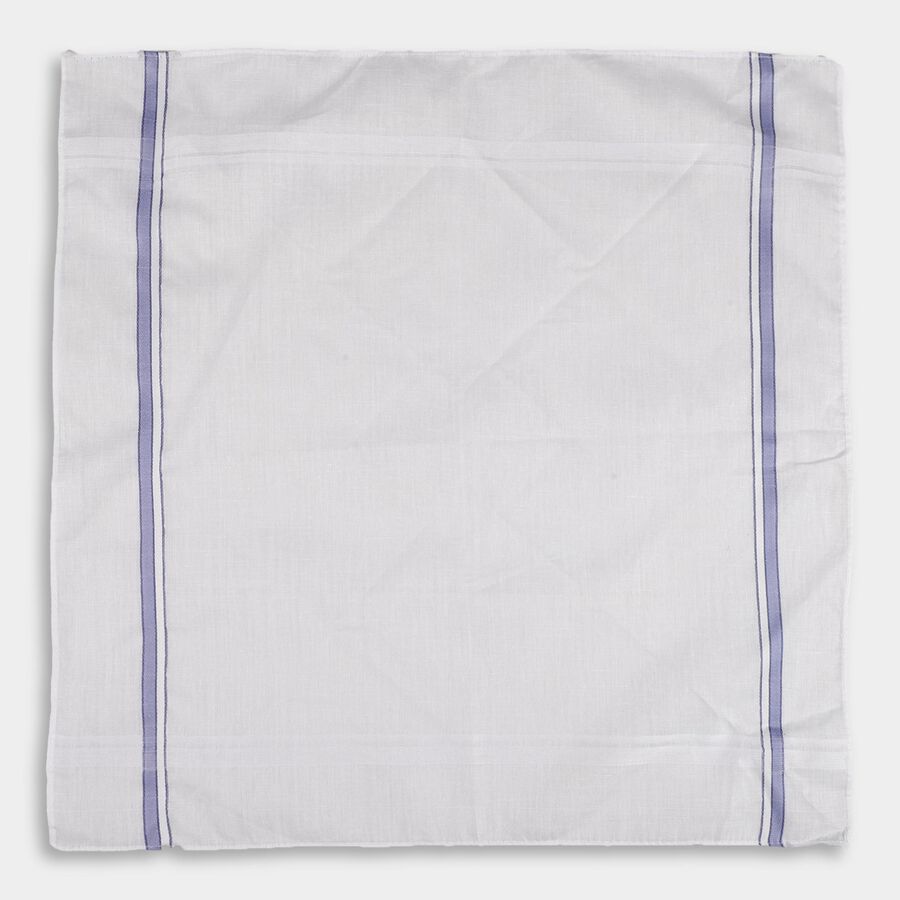 Men's White and Light Blue Handkerchief Classic Hanky, हल्का नीला, large image number null