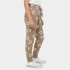 Girls' Beige Regular Fit Printed Pyjama, Beige, small