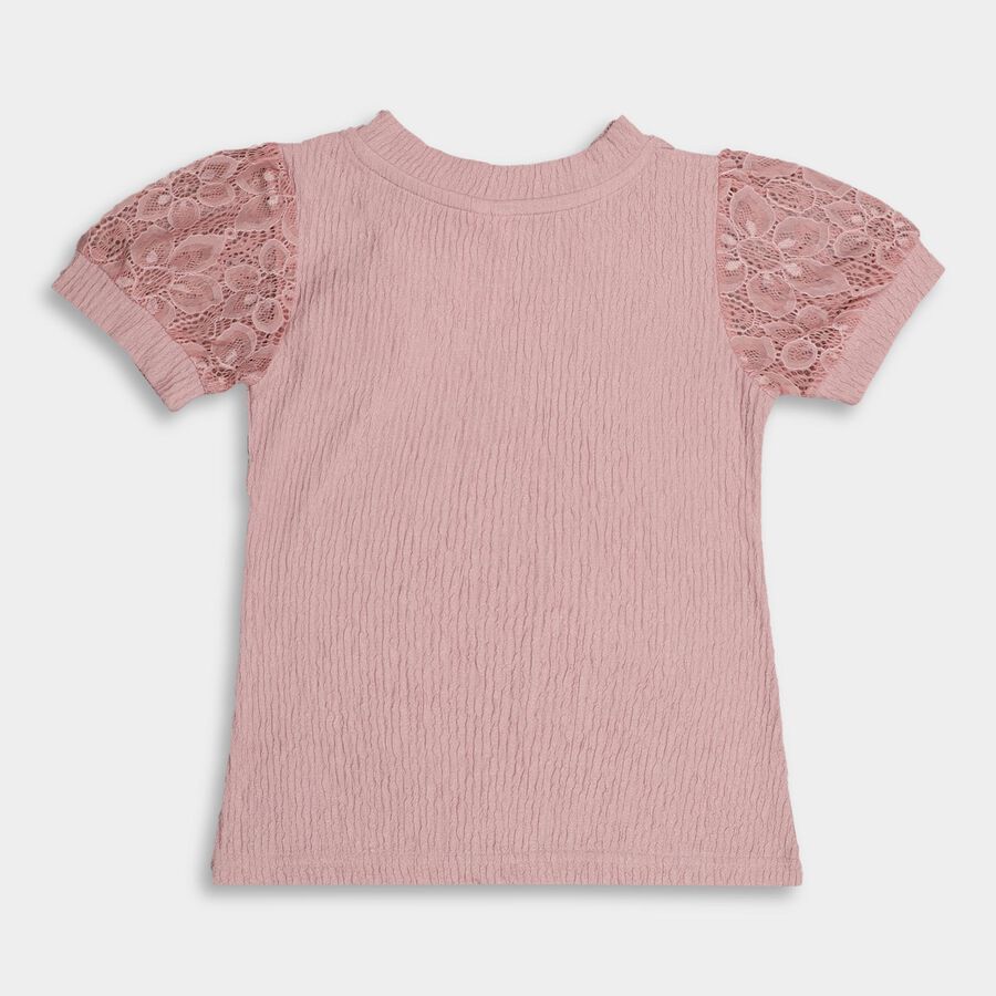 Girls' T-Shirt, हल्का गुलाबी, large image number null