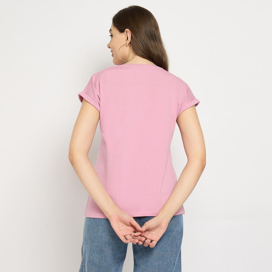 Ladies' Round Neck T-Shirt, Pink, large image number null